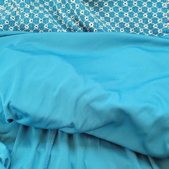 Maggy London Teal Eyelet Ruffle Hem Maxi Dress Spring Boho Girly - Size 8 - Picture 7 of 9